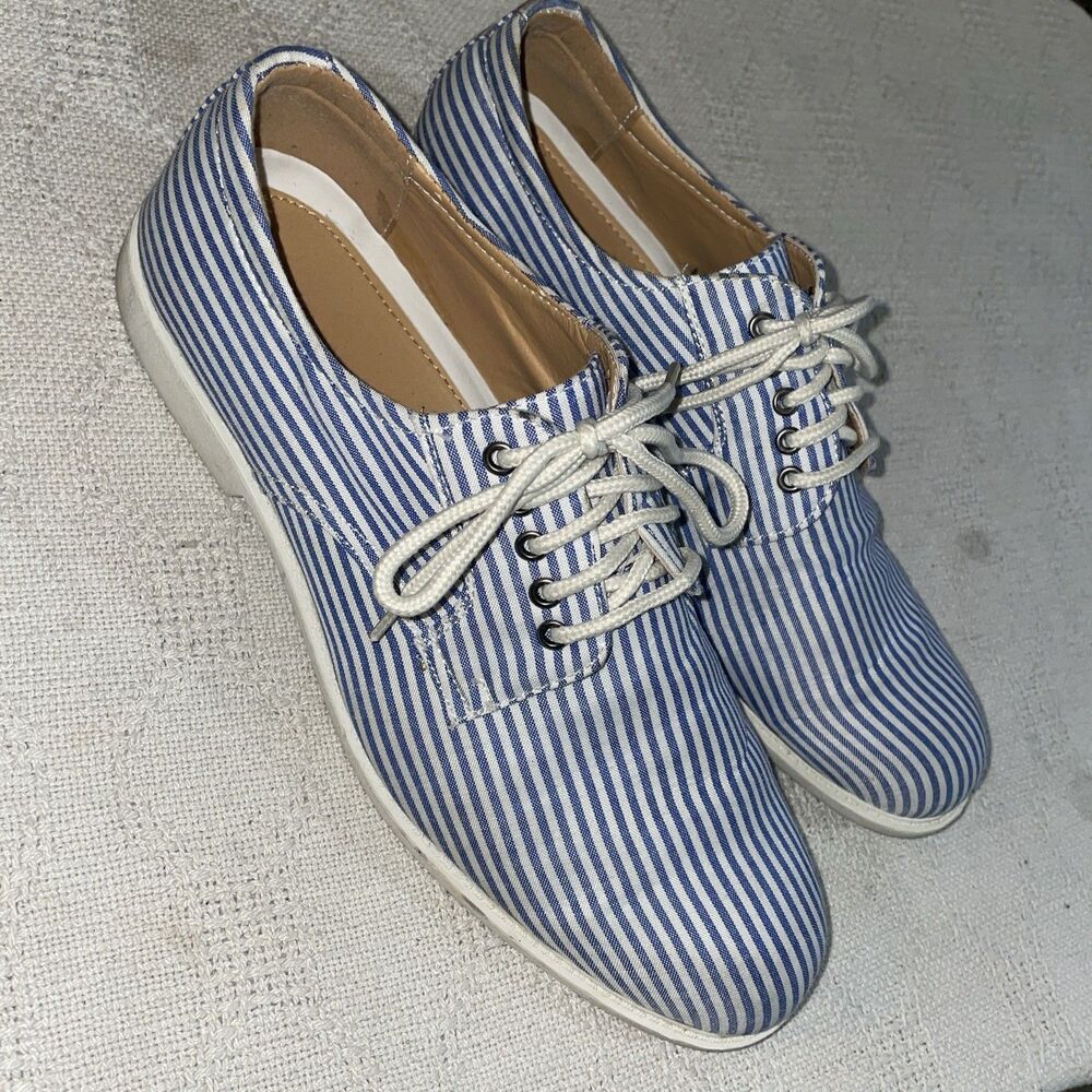 Faranzi Men’s Casual Shoes Size 13 M Blue White Striped Outdoors Beach Cruise